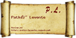 Patkó Levente névjegykártya
