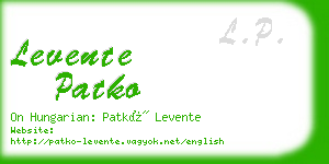 levente patko business card