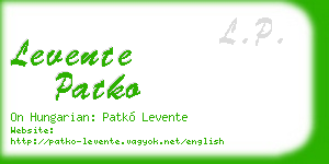 levente patko business card